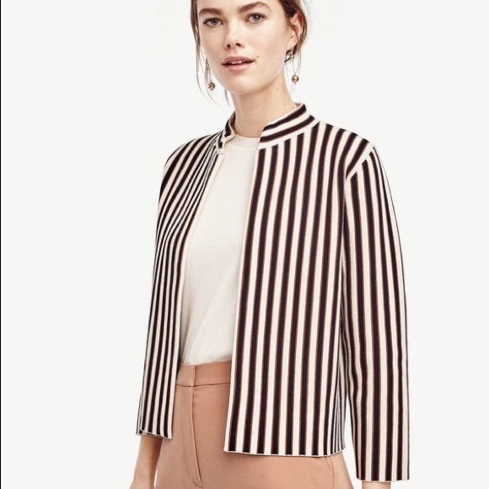 Ann Taylor Striped Knit Jacket